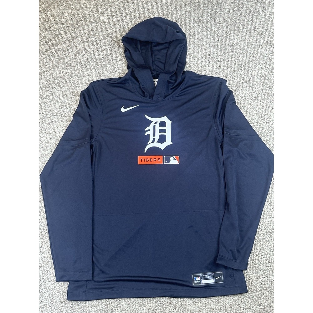 Nike Dri Fit Authentic Collection Hooded Long Sleeve Shirt Men's Size Medium MLB